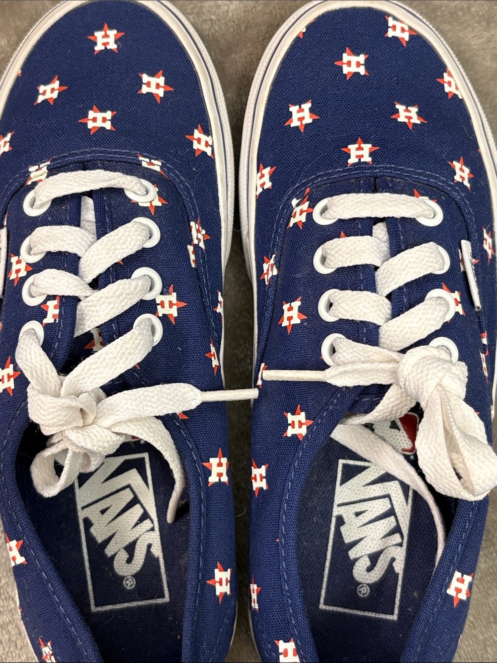 Houston Astros Vans Navy Canvas Low-Top Sneakers